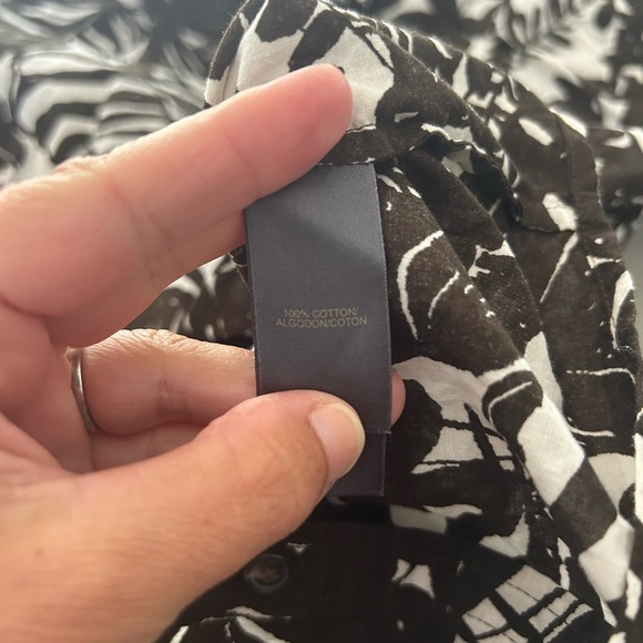 Liz Claiborne Brown Floral Button Down Shirt Top Size Large - Picture 7 of 11